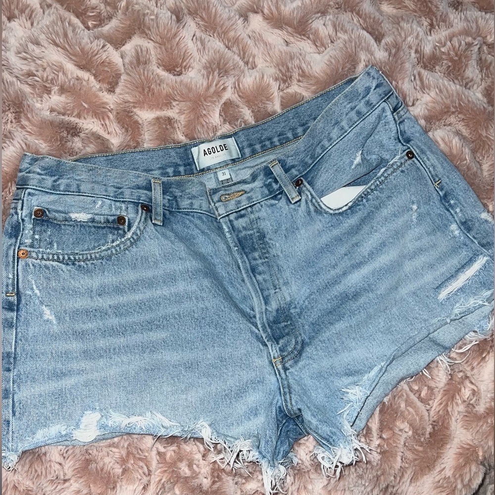 AGOLDE light blue jean shorts size 31